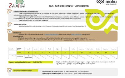 Hulladékszállítási naptár 2026